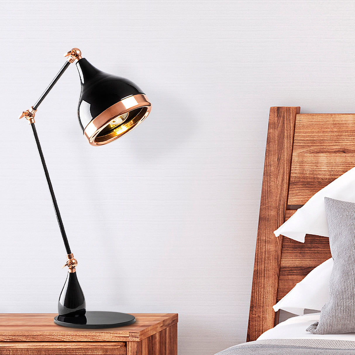 Table lamp Black Copper Metal Grip
