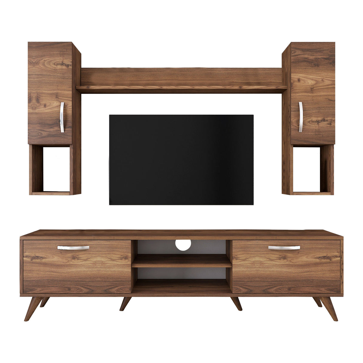 TV Meubels - TV Meubel Set Alta Walnoot Melamine 180x48,6x35 cm - Dimehouse