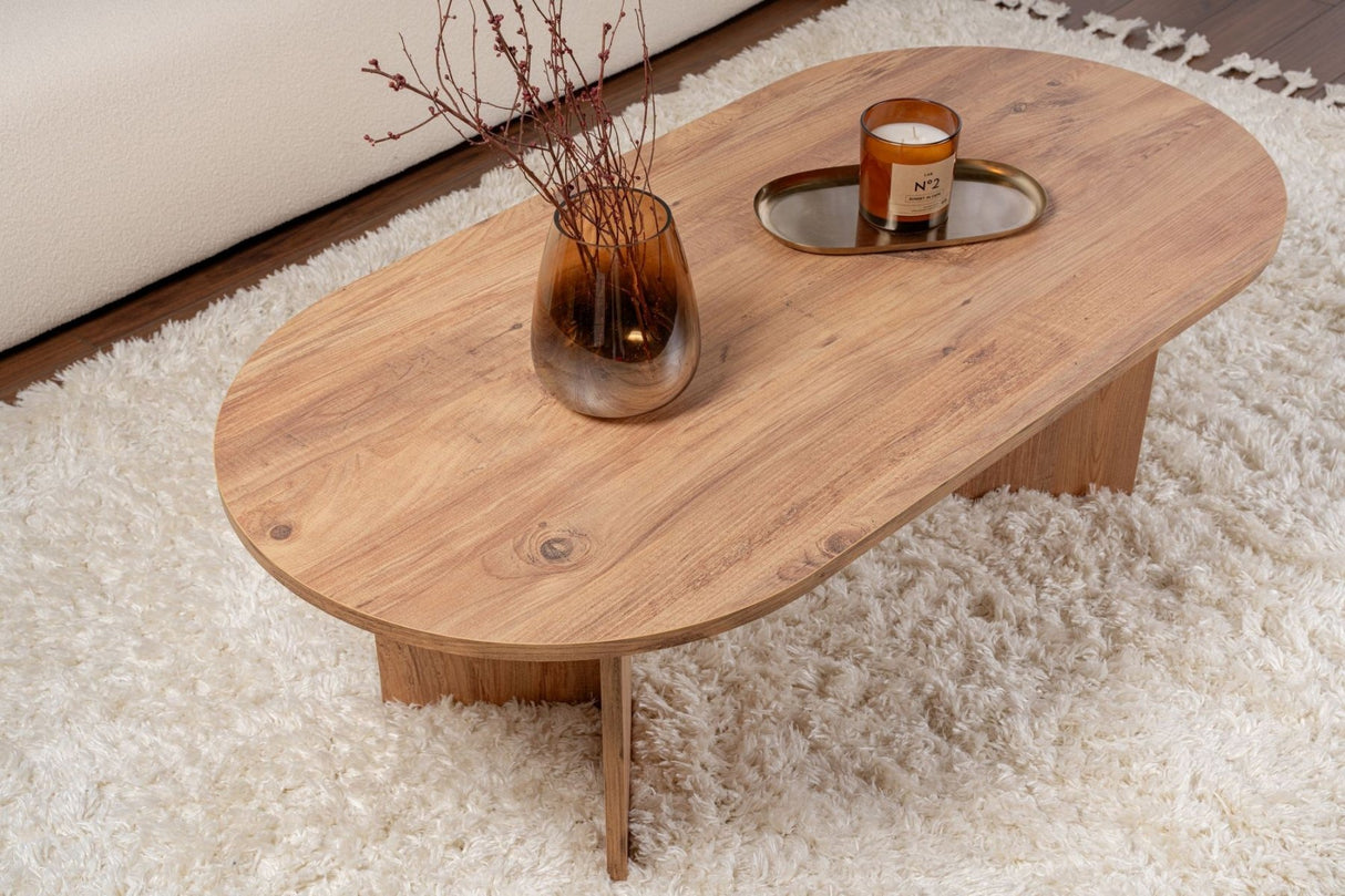 Oval Coffee Table Atlantic Pinewood look Sabla - 119x60