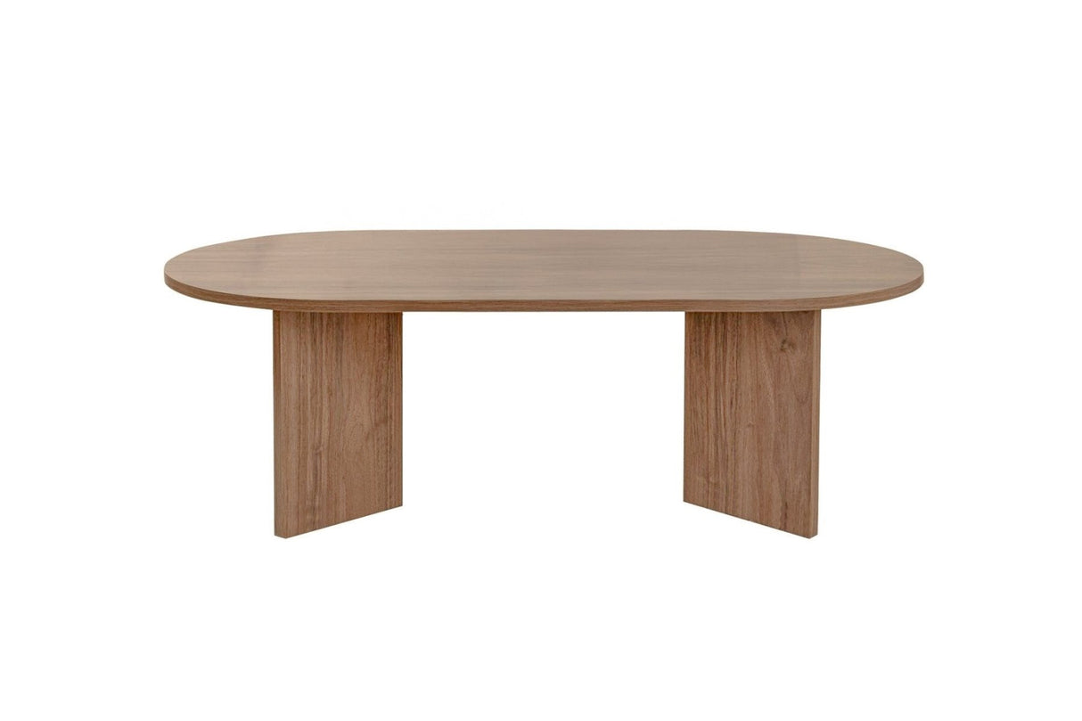 Salontafels-Ovale salontafel walnoot melamine - Japandi - 119x60 cm - Sota-Dimehouse