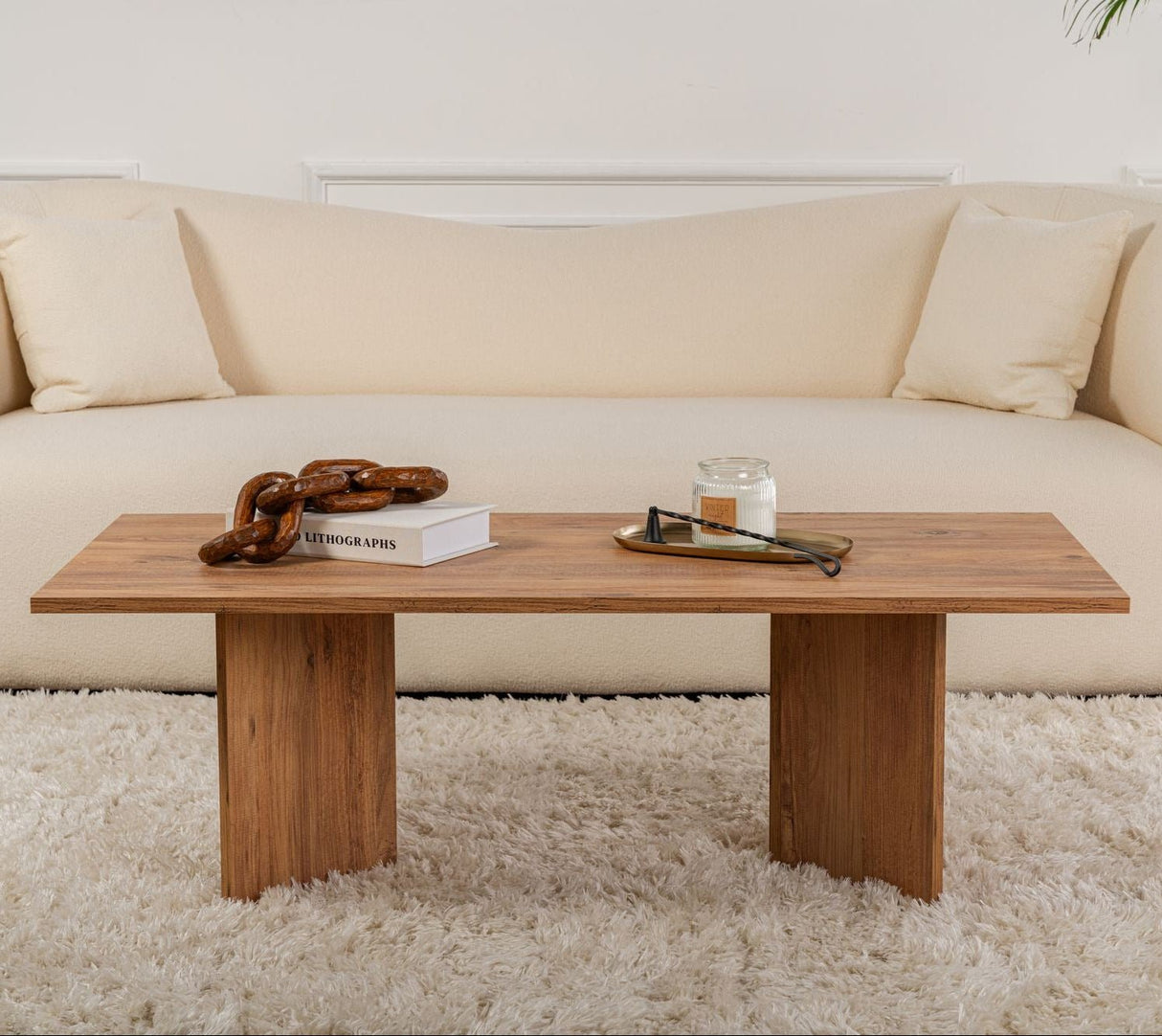 Rectangular Coffee Table Siban Atlantic Pinewood look - 119x60 cm
