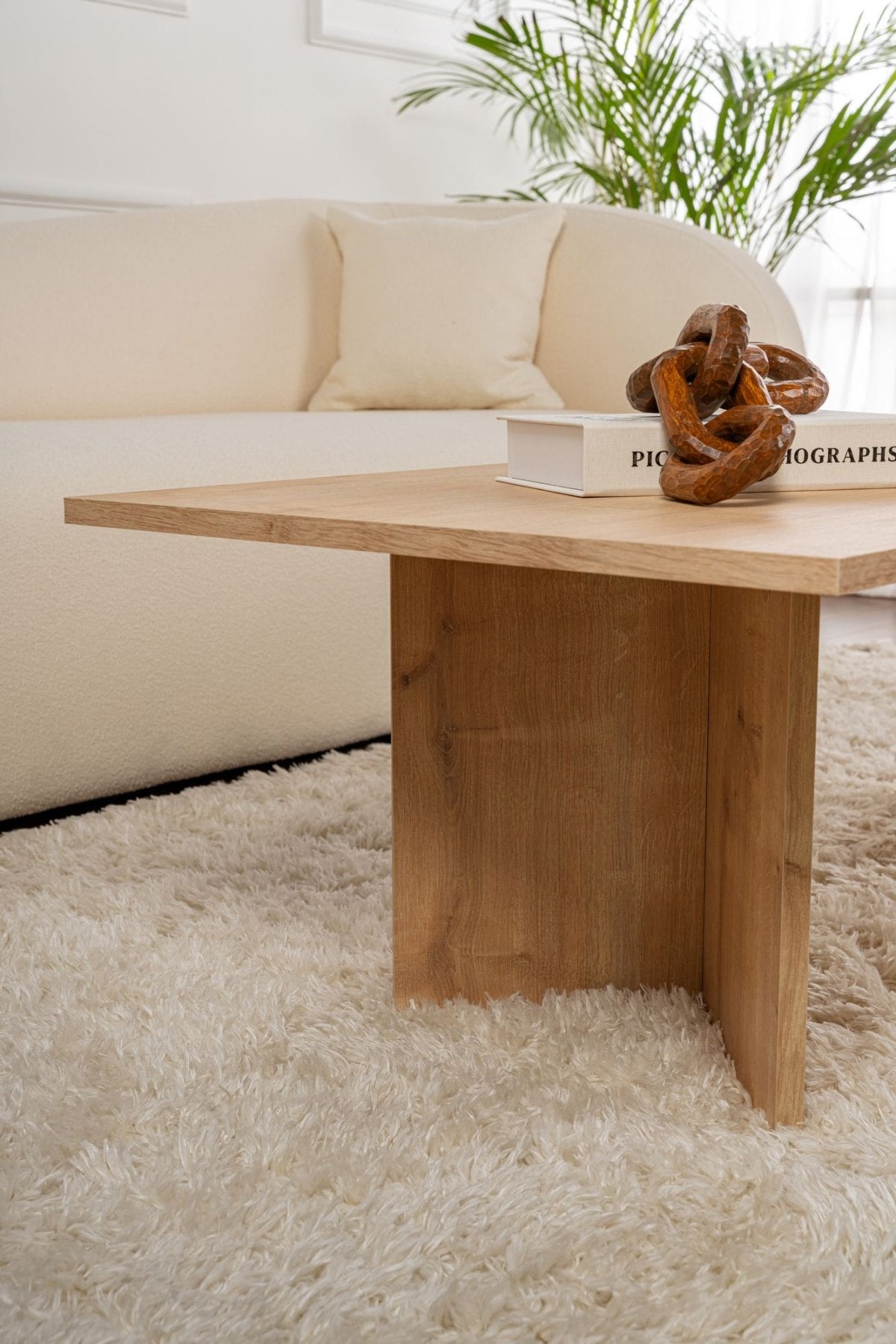 Rectangular Coffee Table Siban Sapphire Oak Wood Look - 119x60 cm