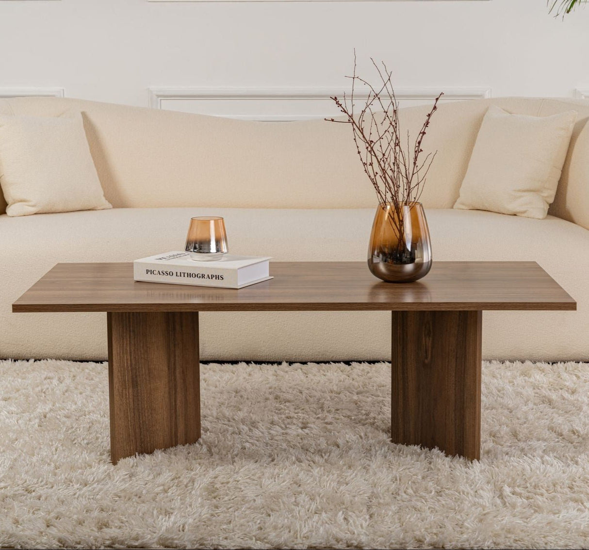 Rectangular Coffee Table Siban Walnut look - 119x60 cm