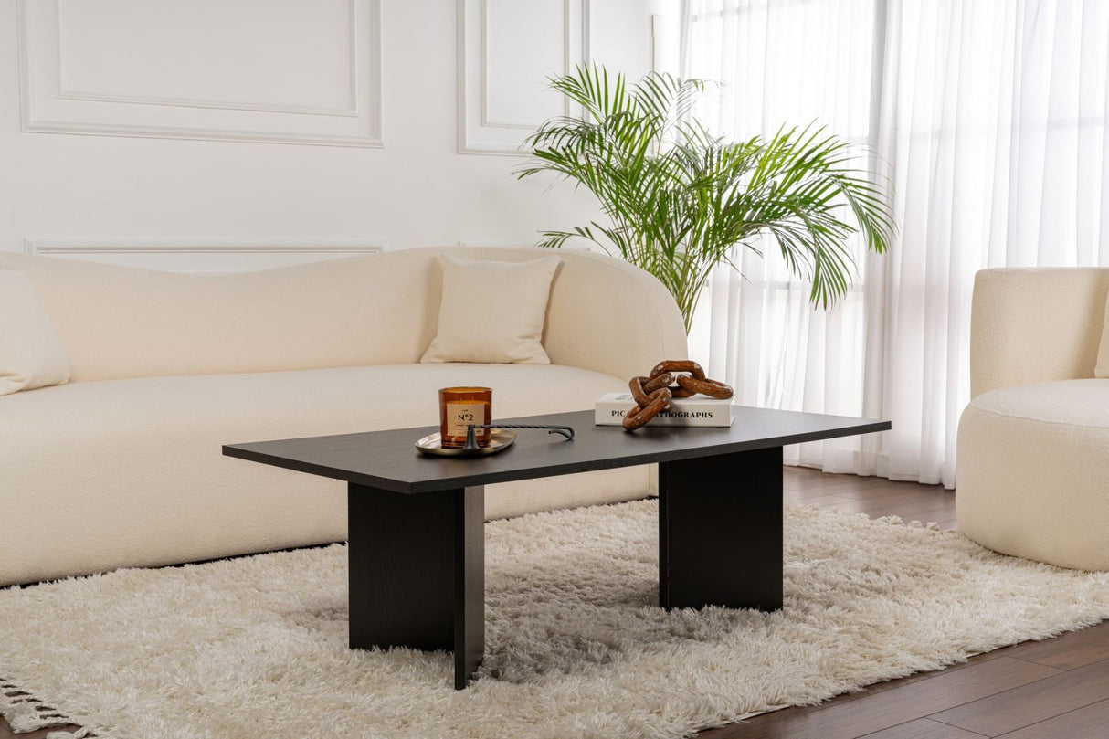 Rectangular Coffee Table Siban Black wood look - 119x60 cm