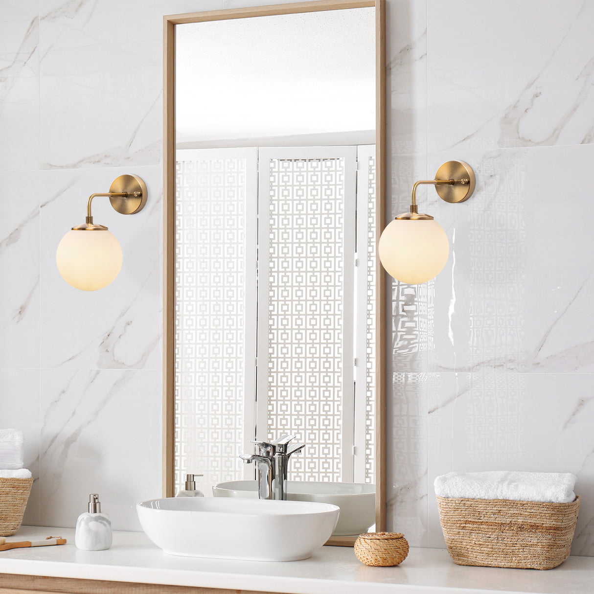 Bronze Colored Glass Wall Lamp Brim