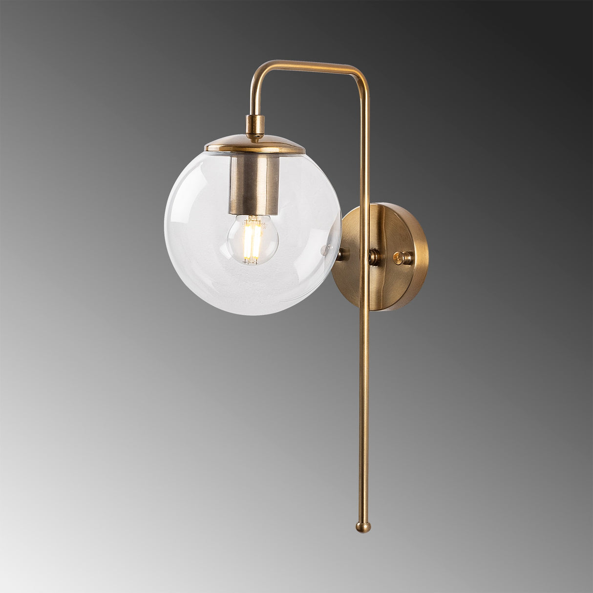 Wall lamp 1-light Bronze-colored Clear Glass Brim