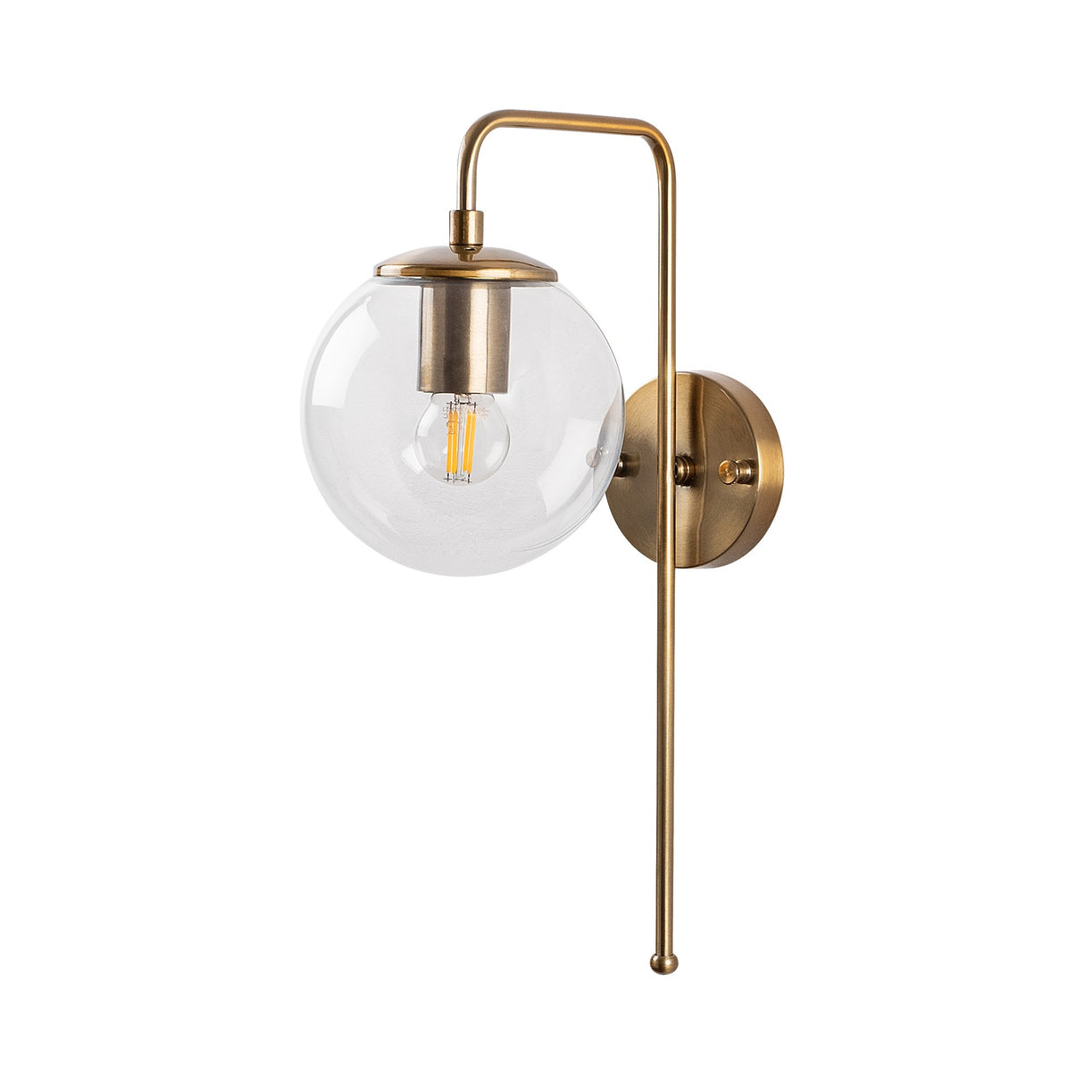 Wall lamp 1-light Bronze-colored Clear Glass Brim