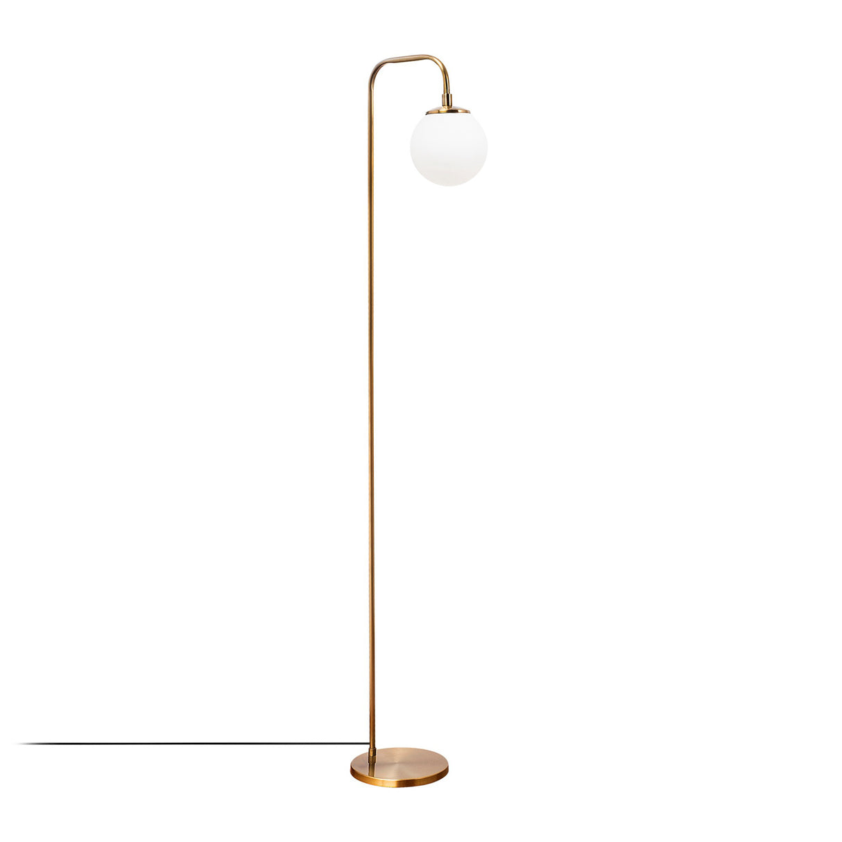 Floor lamp Bronze-colored Beige Glass Brim