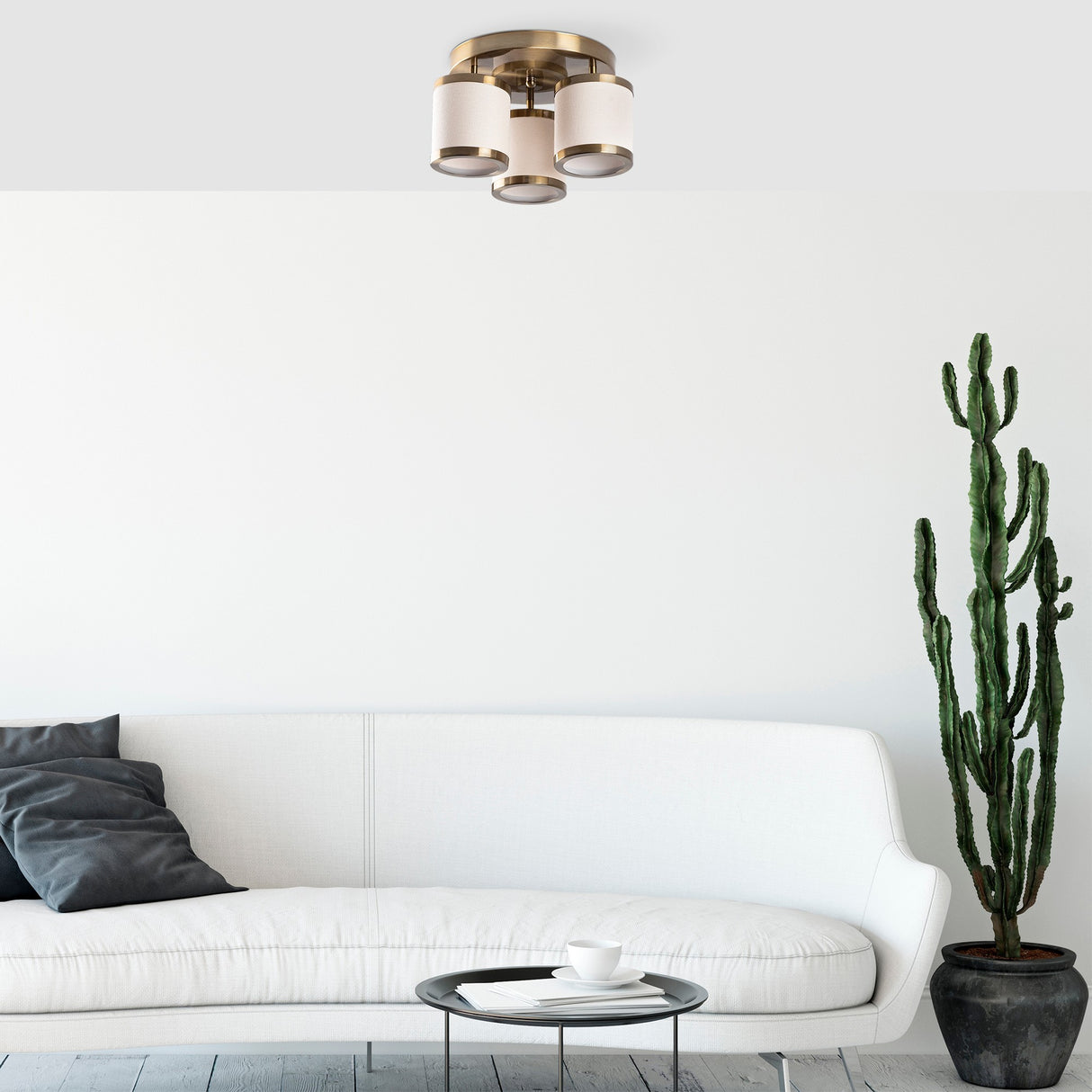 Ceiling lamp Bronze-colored Fabric Frost