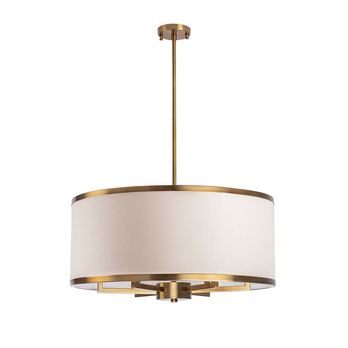 Pendant lamp 1-light Bronze-colored Fabric Frost