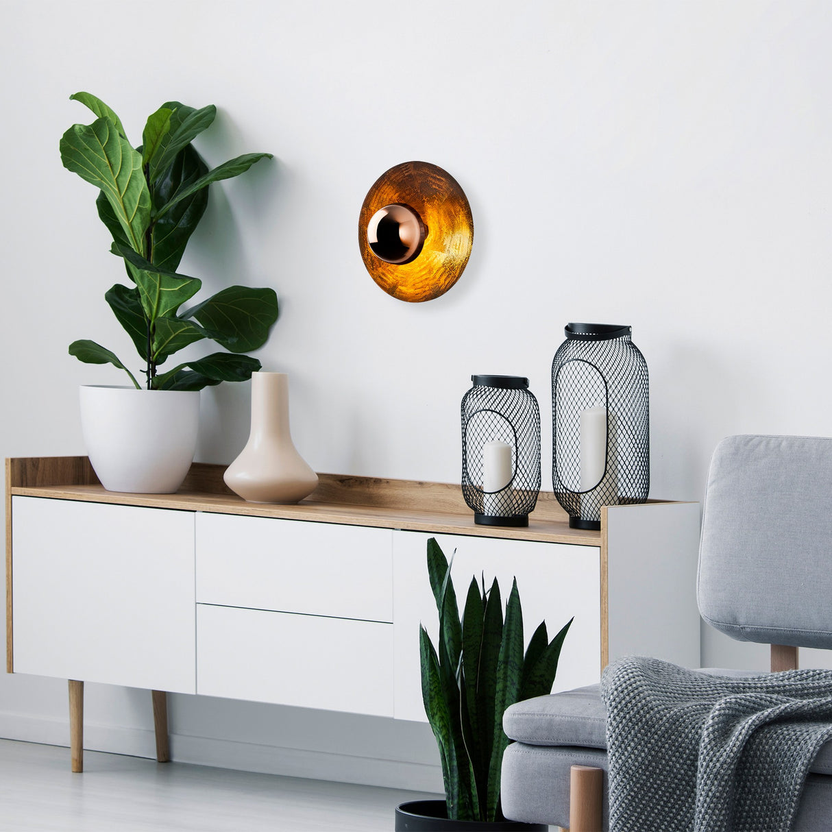 Copper-colored Wall Lamp 38 cm Metal Elevate