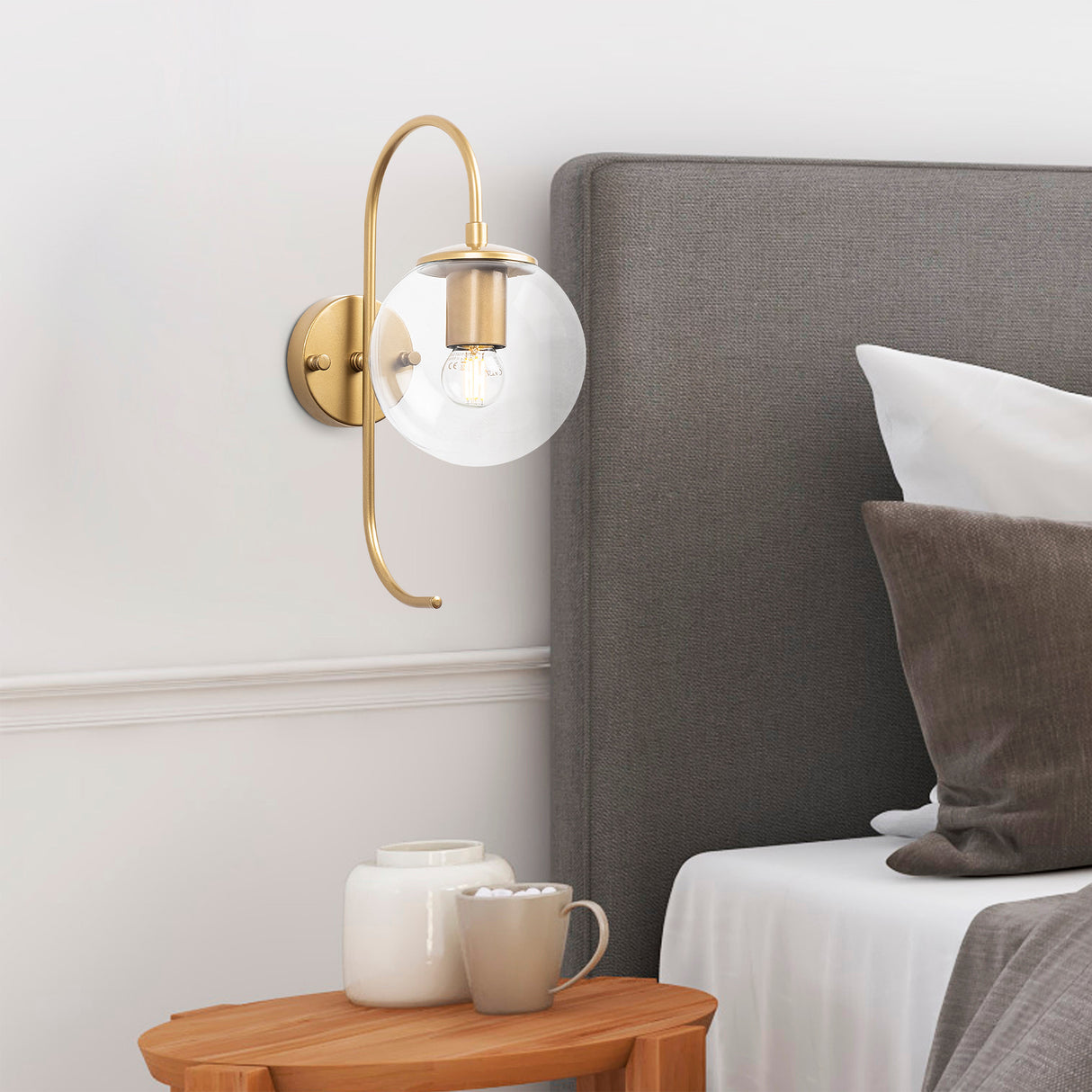 Wall lamp Gold Clear Glass Lucent
