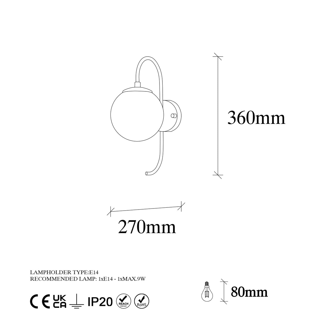 Wall lamp Gold Glass Lucent