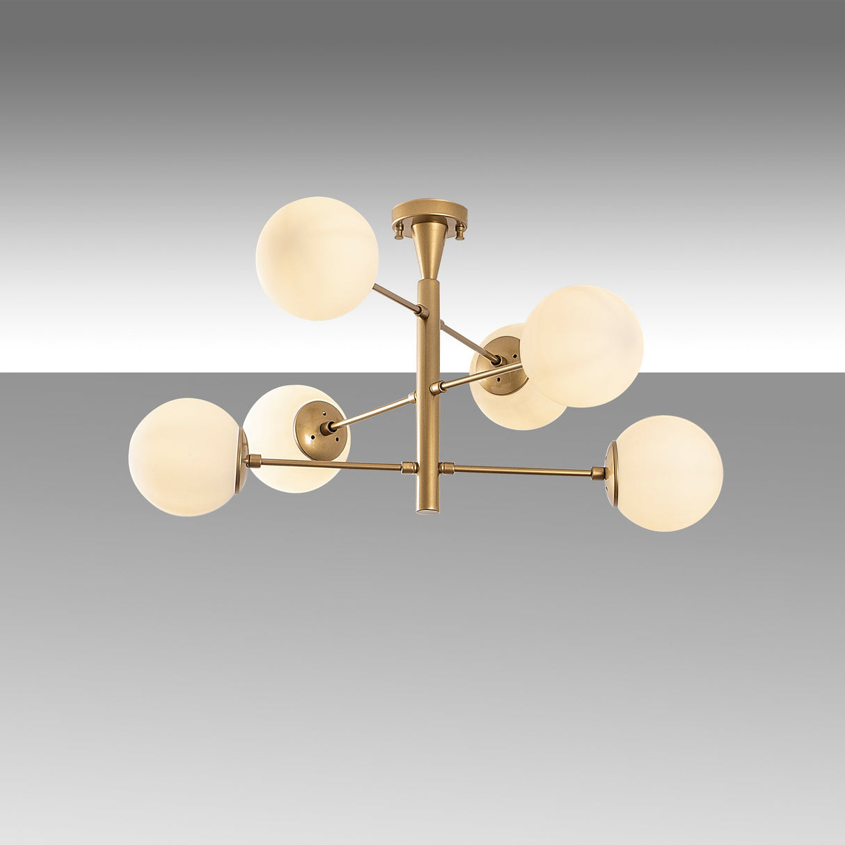 Pendant lamp 6-light Gold Metal Chandelier