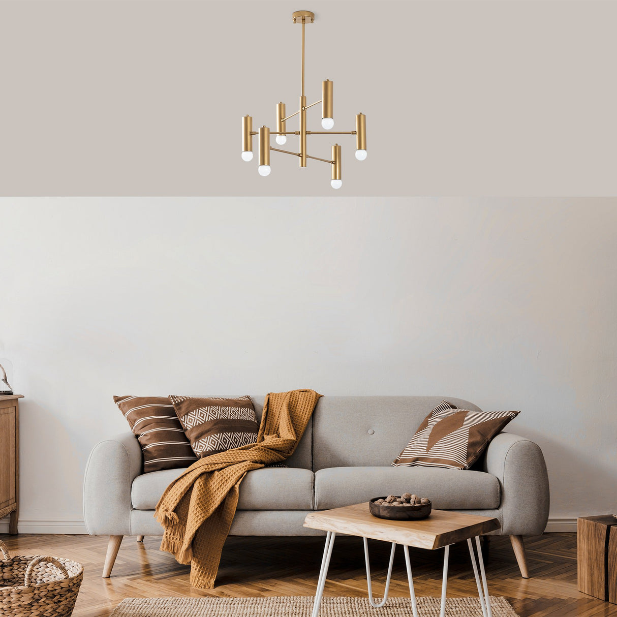 Pendant lamp 6-light Gold Metal Arctic