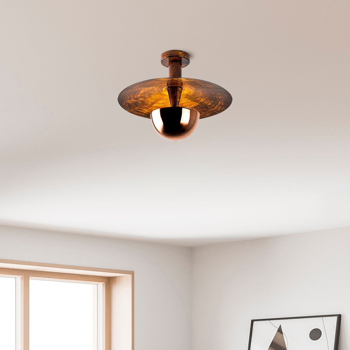 Ceiling lamp 38 cm Copper-colored Metal Elevate