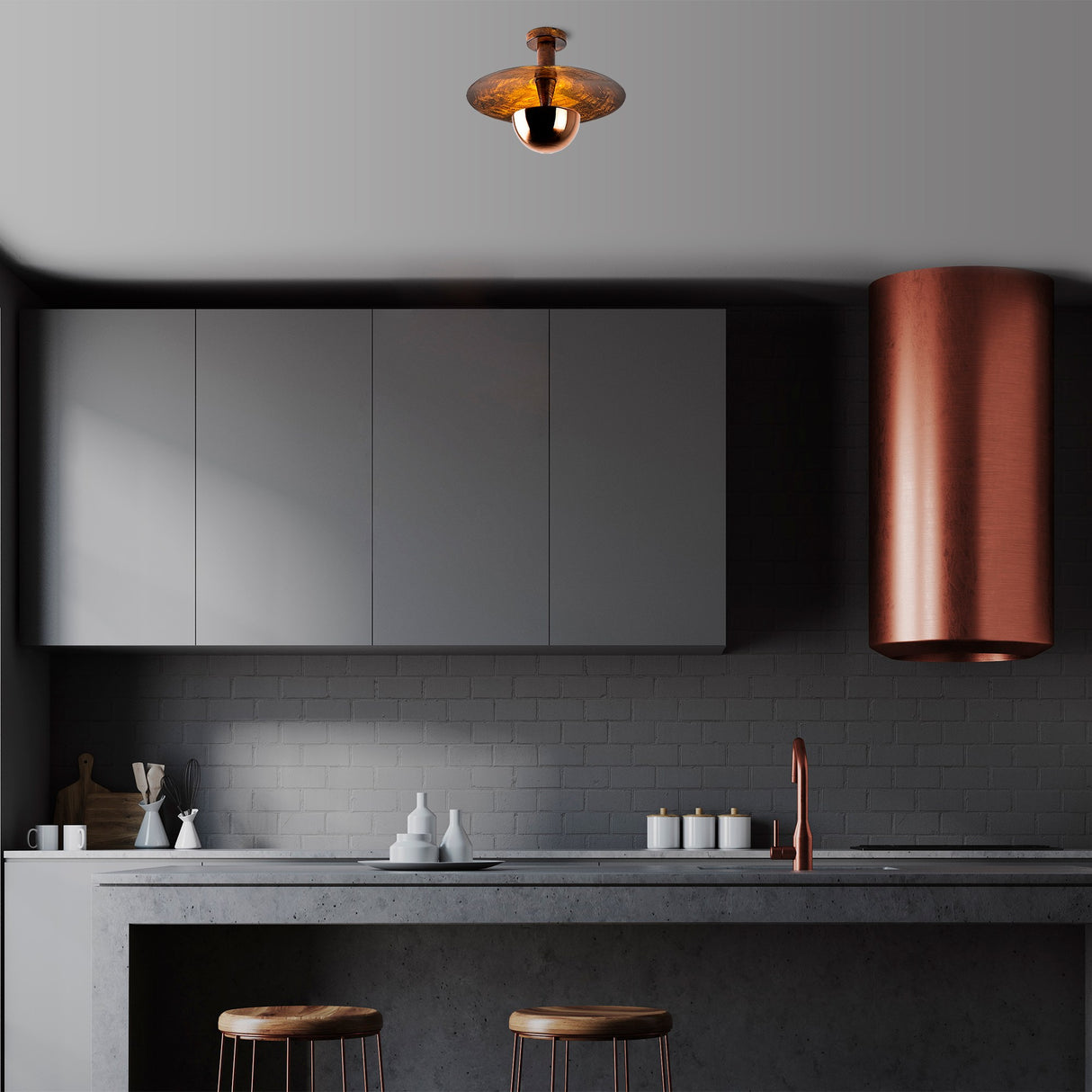 Ceiling lamp 38 cm Copper-colored Metal Elevate