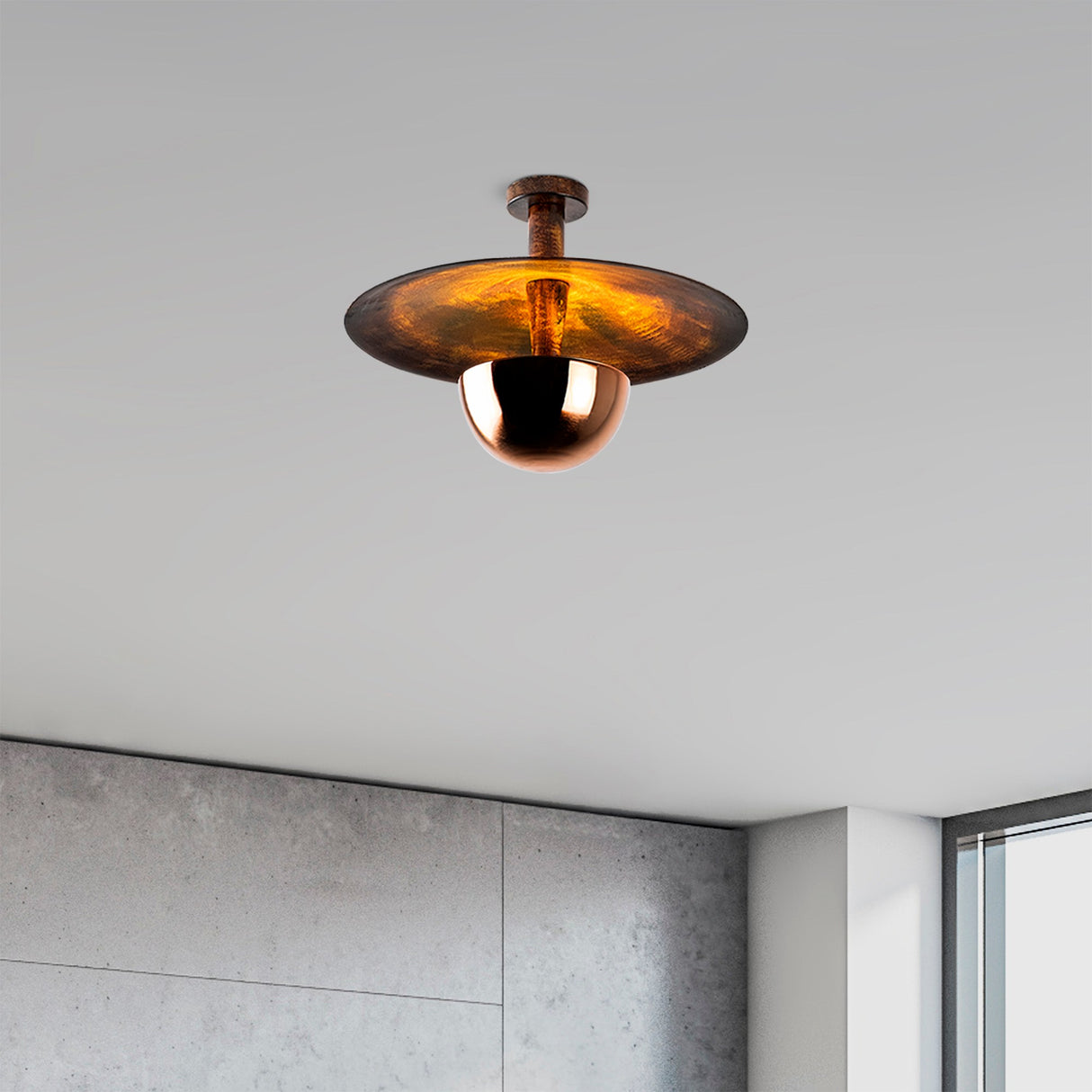 Ceiling lamp 48 cm Copper-colored Metal Elevate