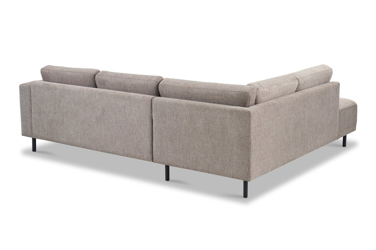 Modern 3-seater Corner Sofa Right Taupe Fabric Aniko with Lounger 240x197x78 cm