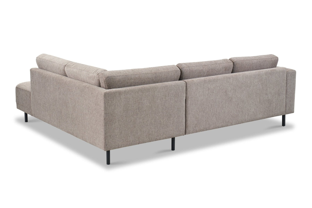 Modern 3-seater Corner Sofa Right Taupe Fabric Aniko with Lounger 240x197x78 cm