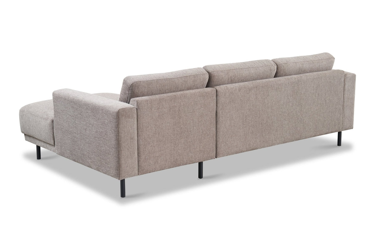 Modern Right Corner Sofa Taupe Fabric Aniko with Chaise Longue 238x142x78 cm