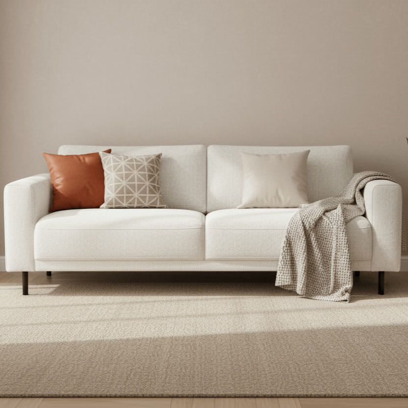 Modern 3-seater Beige Fabric Sofa Aniko 213x90x78 cm