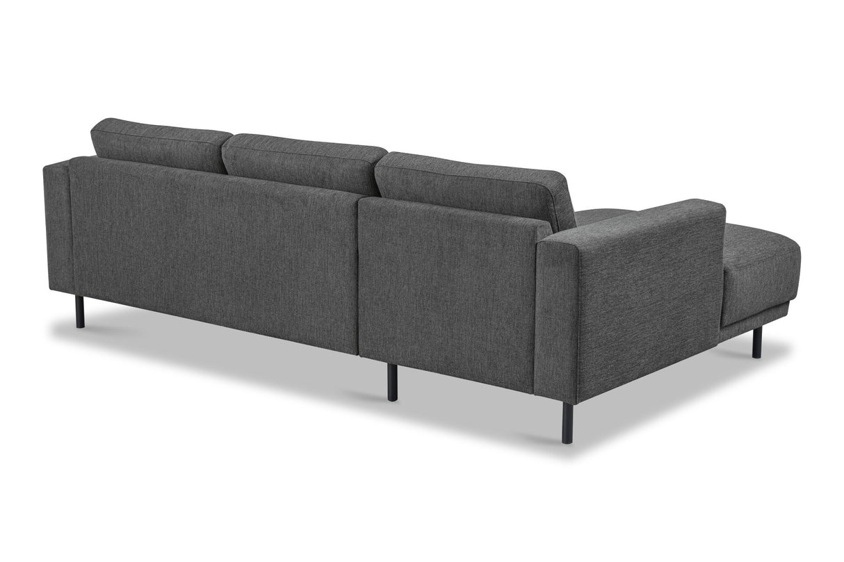 Modern Corner Sofa Left Anthracite Fabric Aniko with Chaise Longue 238x142x78 cm