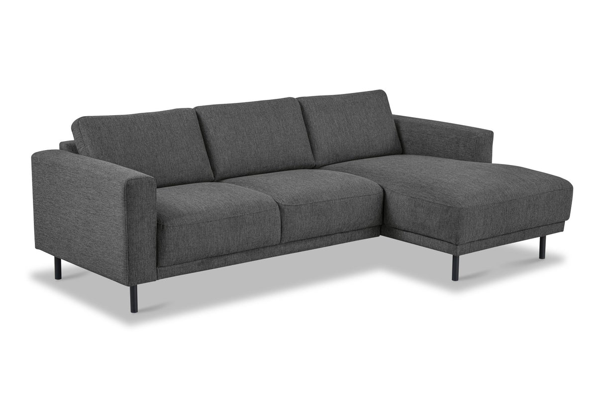 Modern Corner Sofa Right Anthracite Fabric Aniko with Chaise Longue 238x142x78 cm