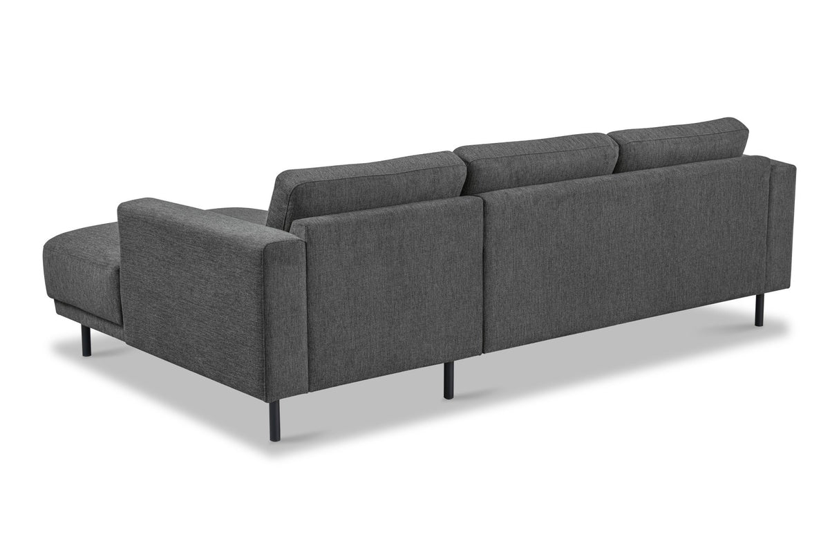 Modern Corner Sofa Right Anthracite Fabric Aniko with Chaise Longue 238x142x78 cm