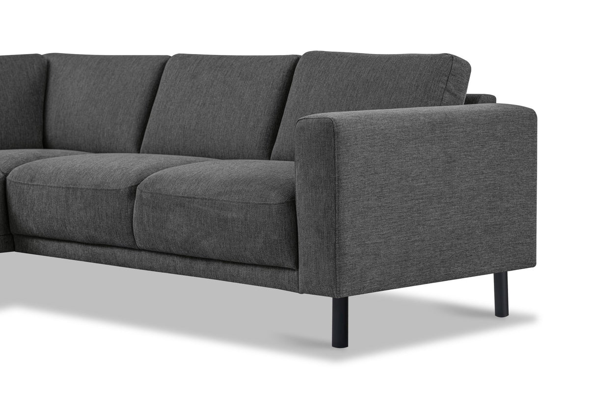 Modern 3-seater Corner Sofa Left Anthracite Fabric Aniko with Lounger 240x197x78 cm