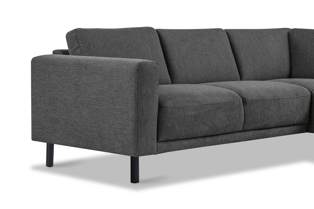 Modern 3-seater Corner Sofa Right Anthracite Fabric Aniko with Lounger 240x197x78 cm