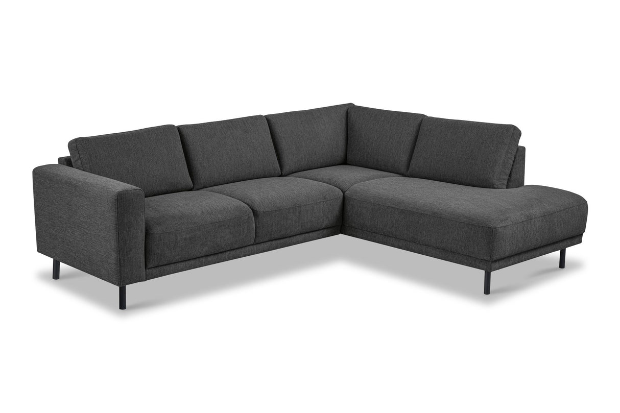 Modern 3-seater Corner Sofa Right Anthracite Fabric Aniko with Lounger 240x197x78 cm