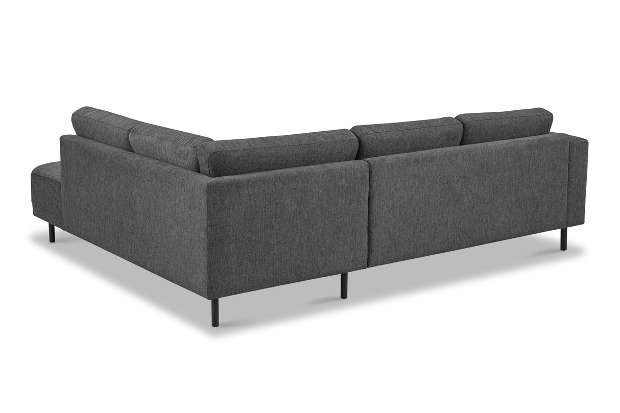 Modern 3-seater Corner Sofa Right Anthracite Fabric Aniko with Lounger 240x197x78 cm