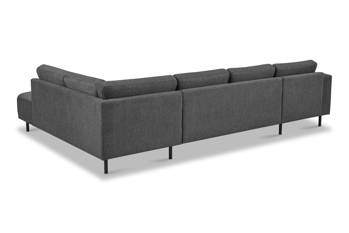 Modern U-Shape Corner Sofa Right Antracite Fabric Aniko 310x197x78 cm