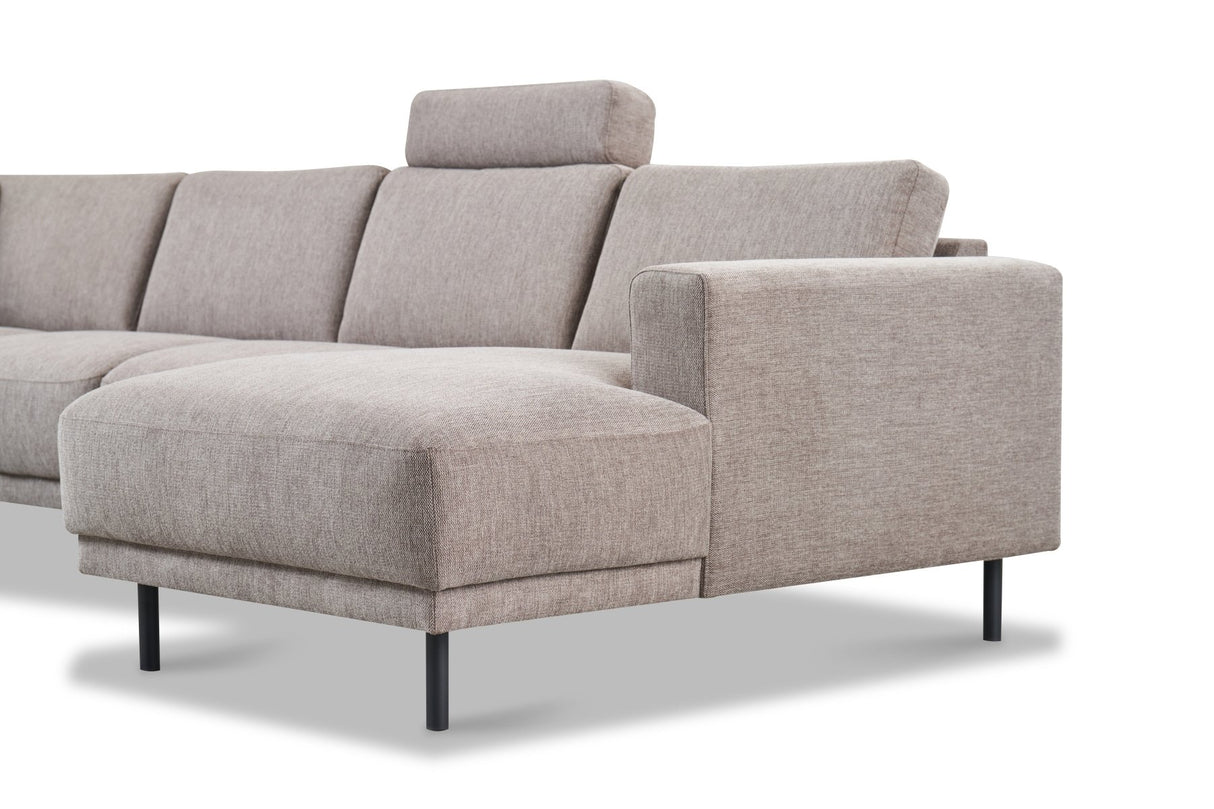 Modern 3-seater Corner Sofa Right Anthracite Fabric Aniko with Lounger 240x197x78 cm