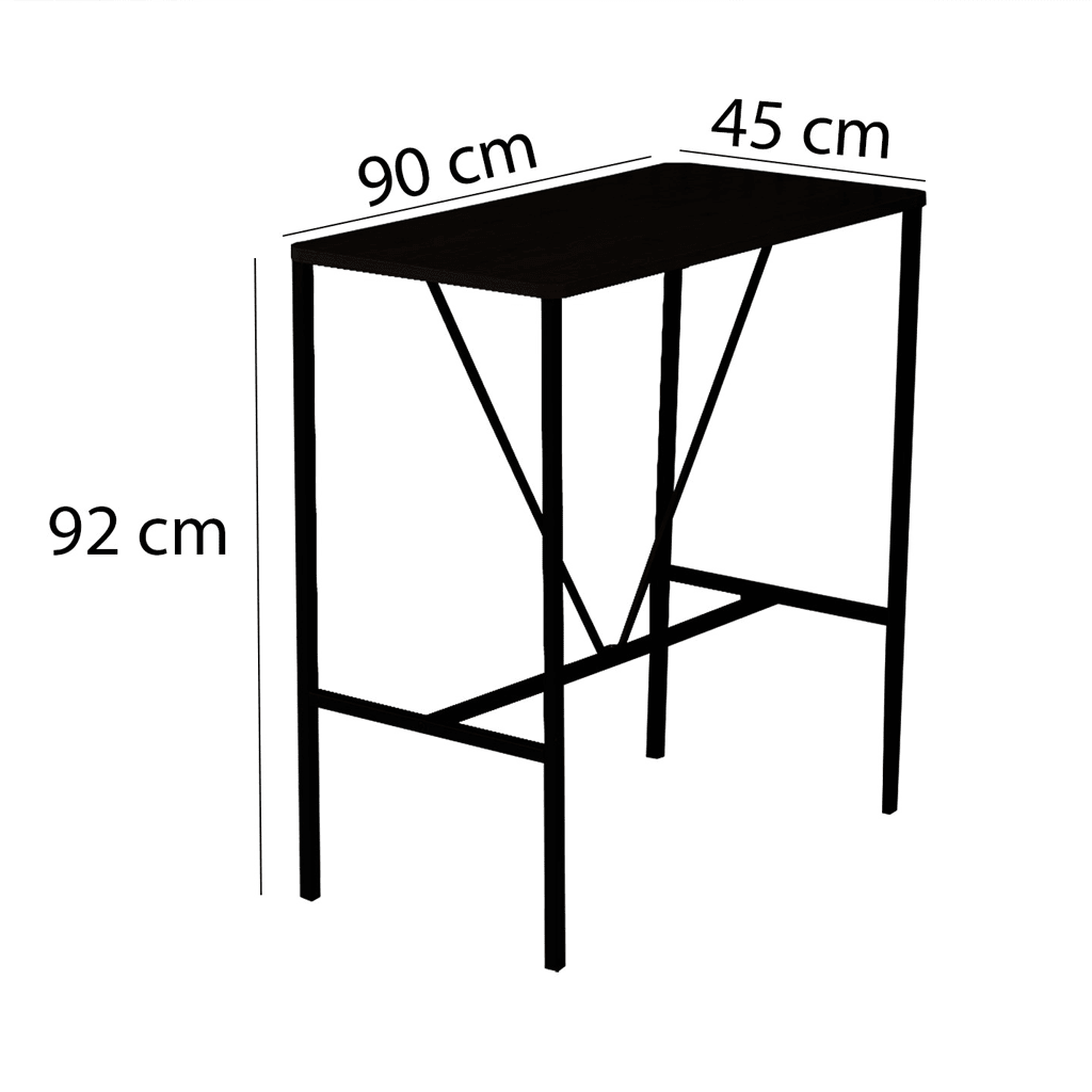 Bar table Walnut melamine - 90 x 48 cm - 92 cm high - North