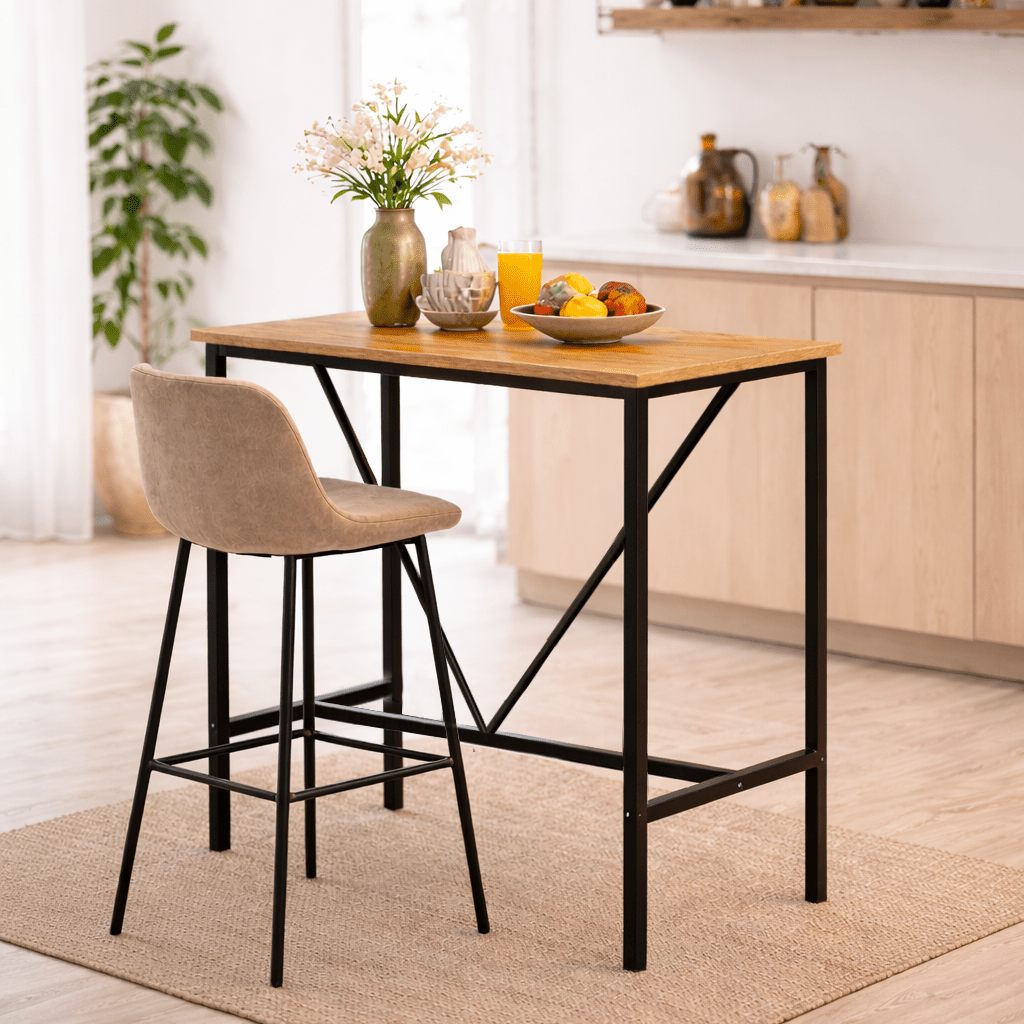 Bar table Walnut melamine - 90 x 48 cm - 92 cm high - North