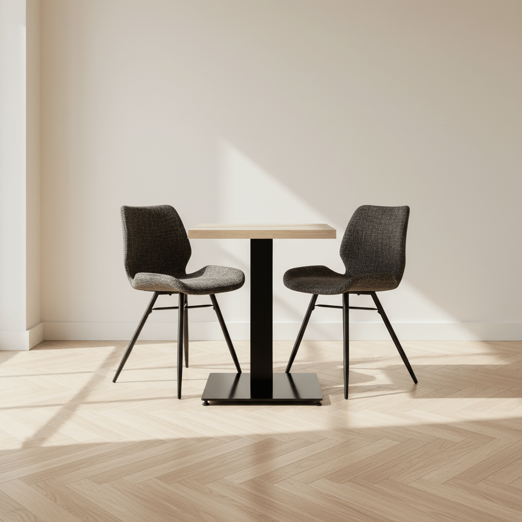 Bistro table Robin square melamine robson oak atmospheric photo in a modern interior