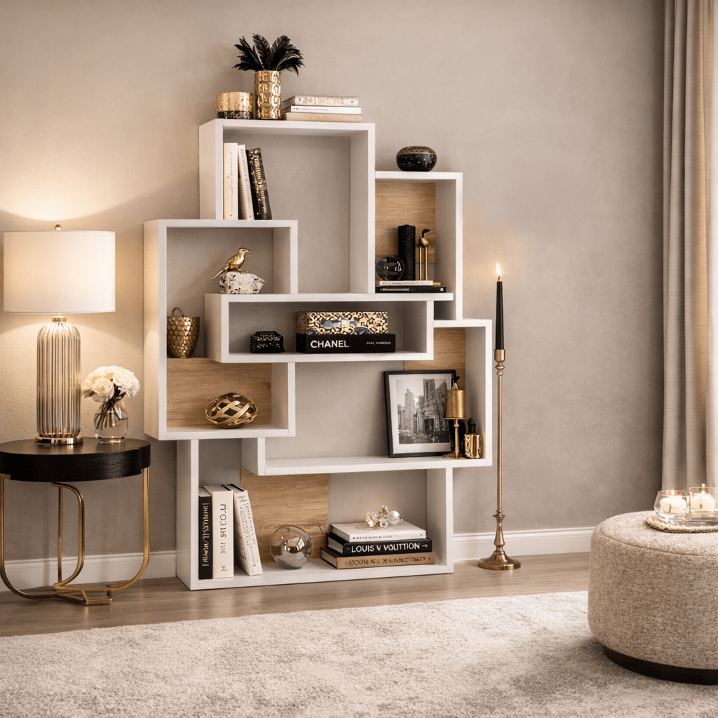 Bookcase Barce White Oak Melamine 101x132x22 cm