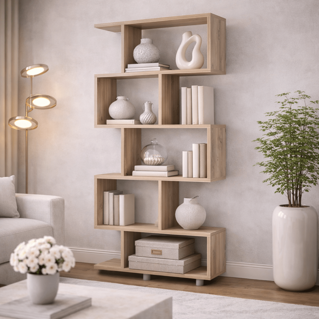 Bookcase Elif Oak Melamine 90x156x20 cm