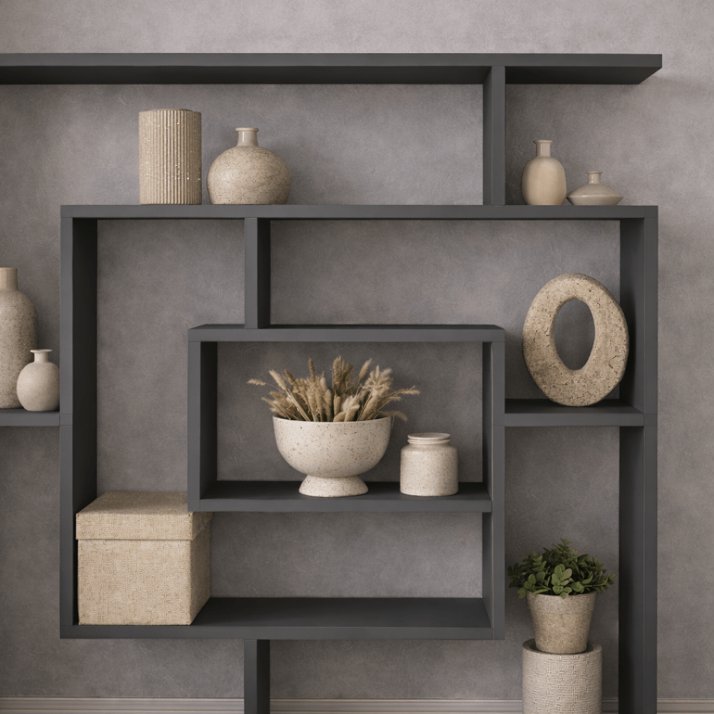Bookcase Maze Anthracite Melamine 125x129x22 cm