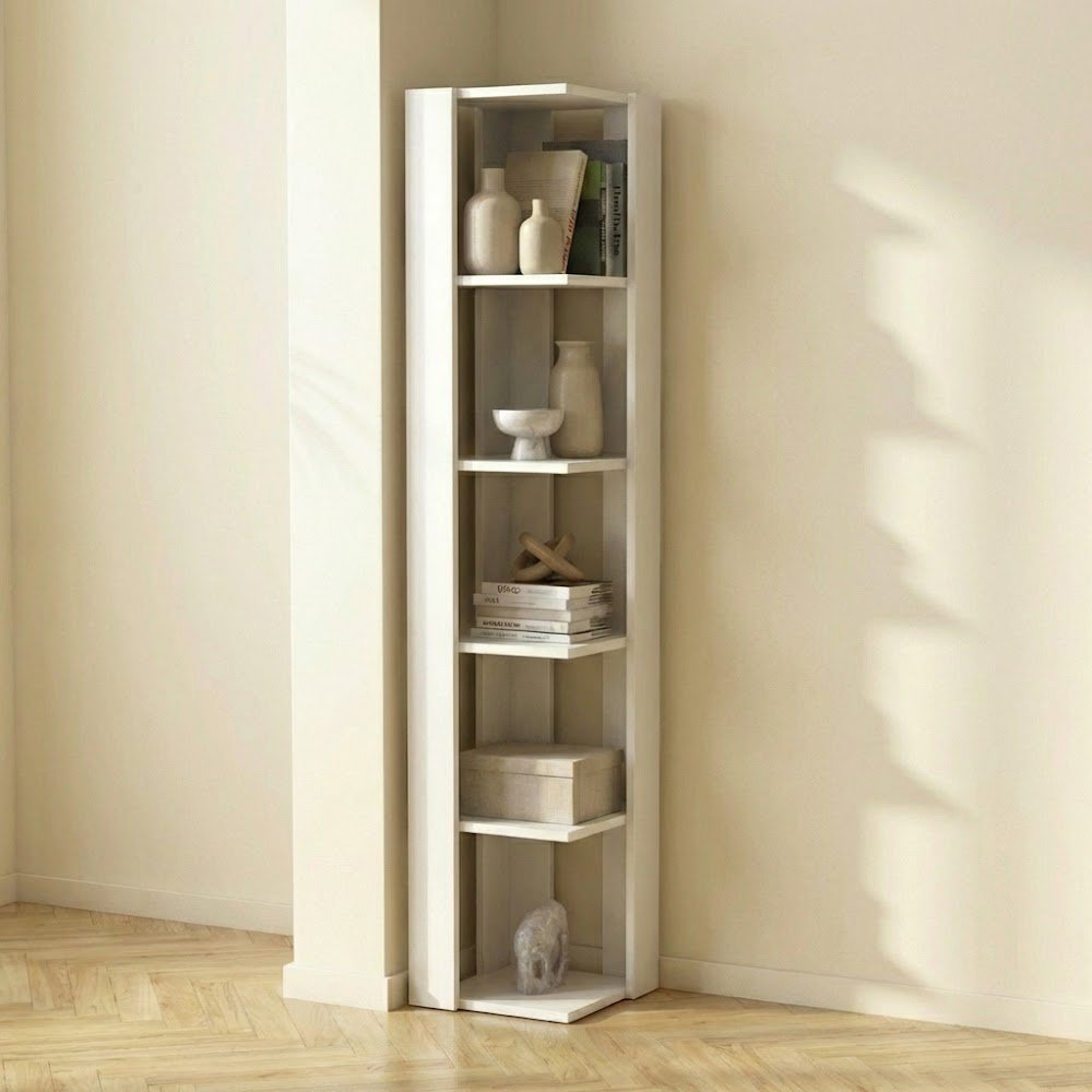 Bookcase Nati White Melamine 34X161X34 CM