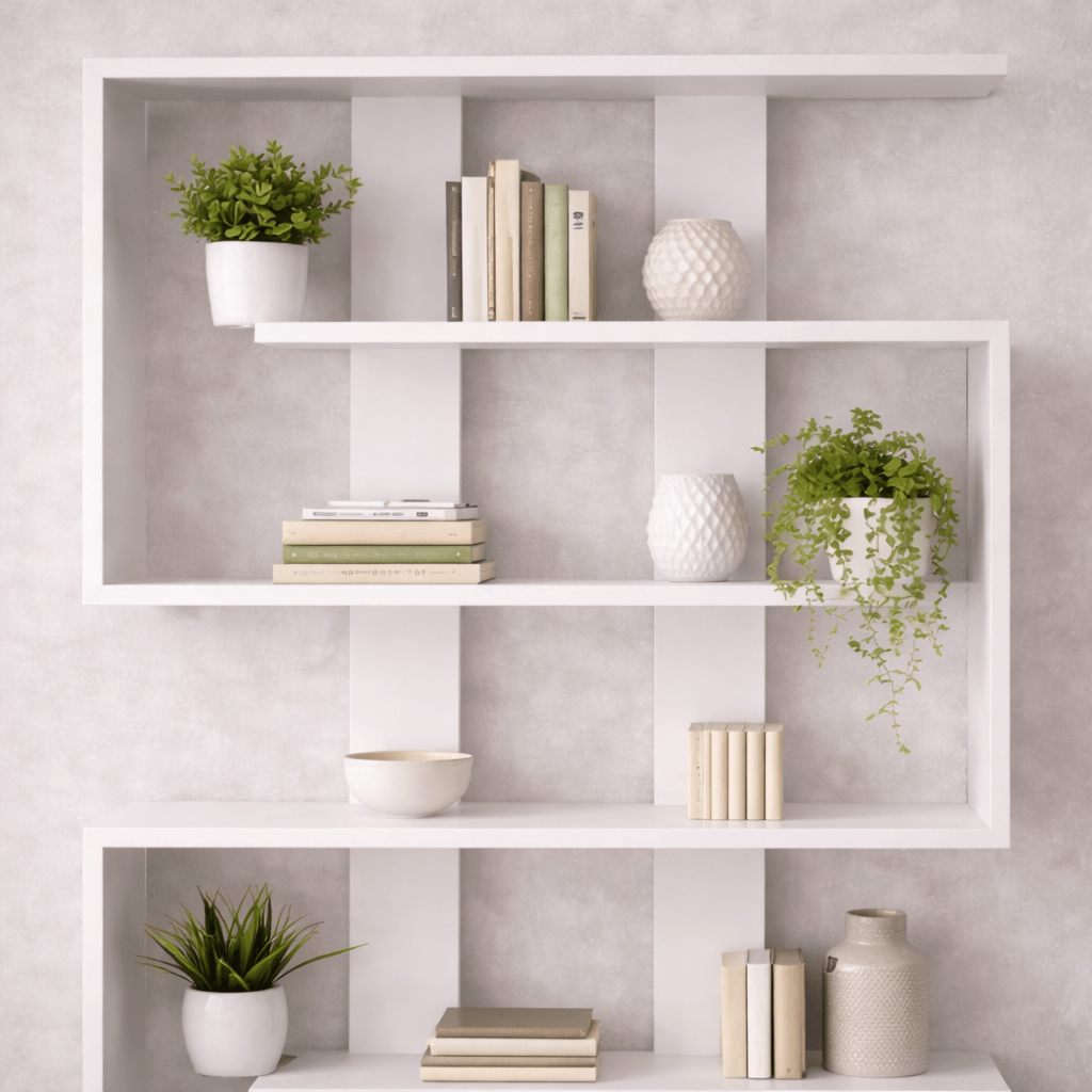 Bookcase Rain White Melamine 120x162x20 cm