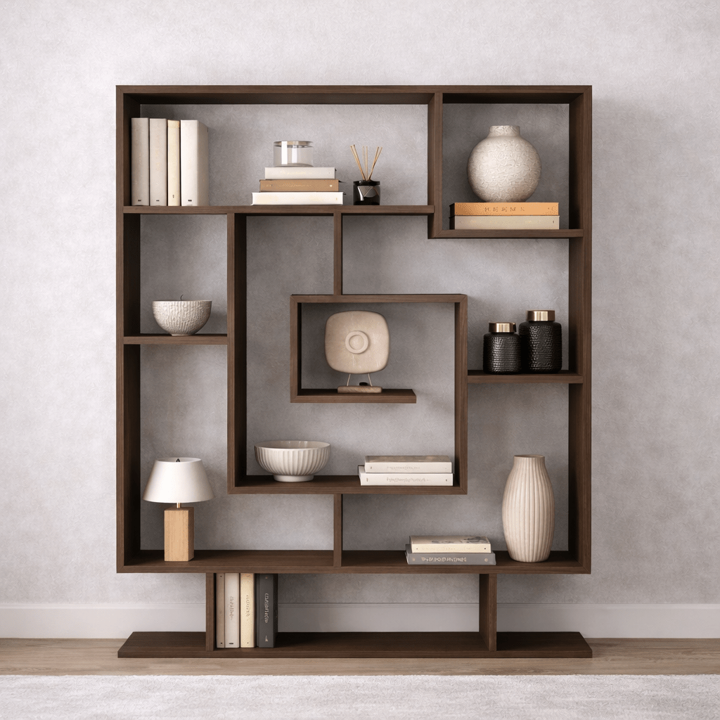 Bookcase Sarmasik Wengé Brown Melamine 124.8x149.4x22 cm
