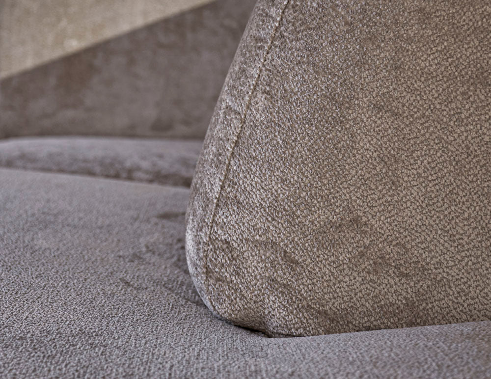 Corner sofa with high legs taupe velvet Chloe - right