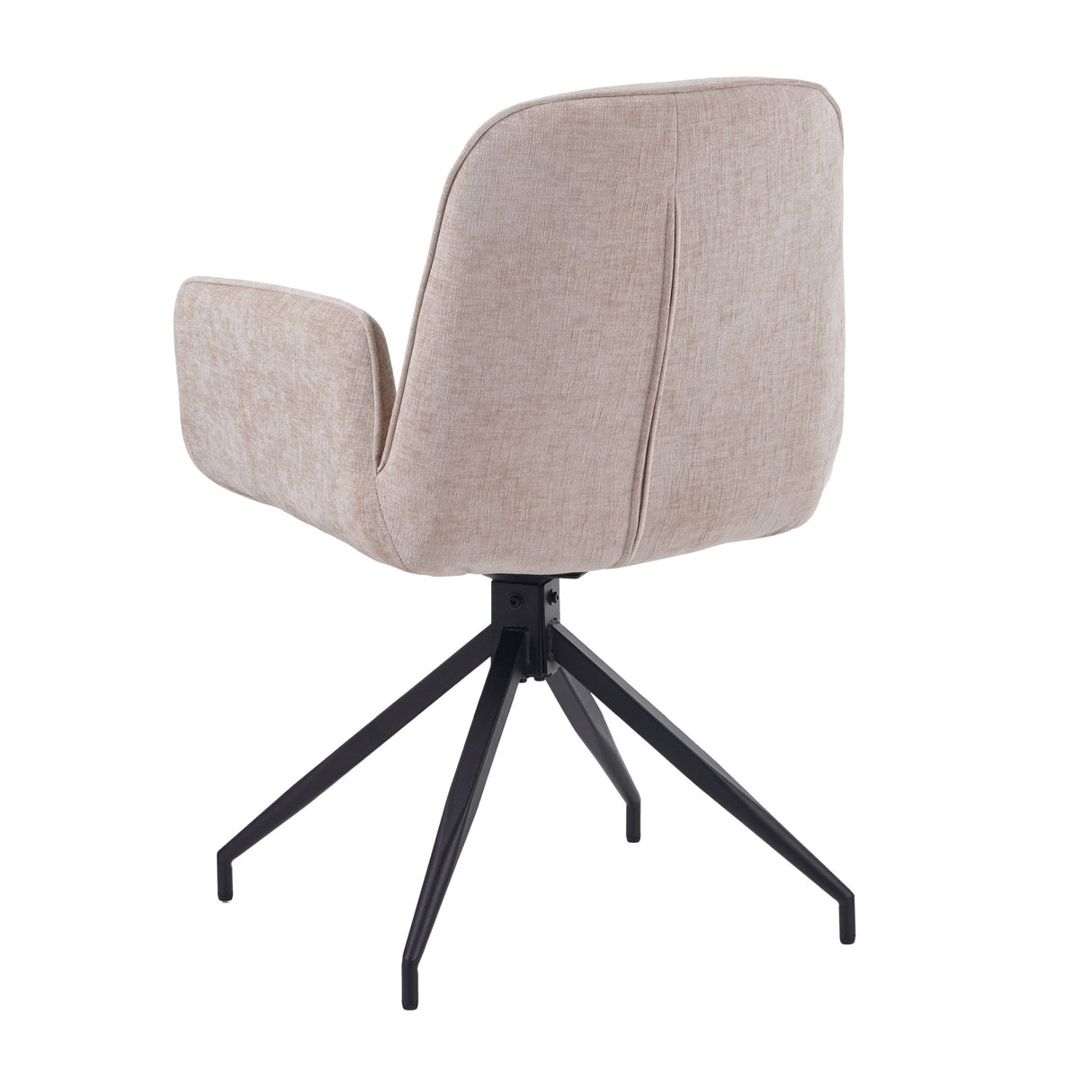 Rotatable Dining Chair Nela Chenille Beige - With Armrests