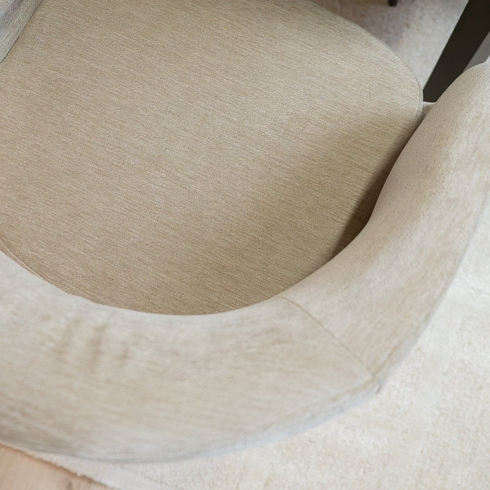 Eetkamerstoelen-Eetkamerstoel Suzie draaibaar velvet beige-Dimehouse