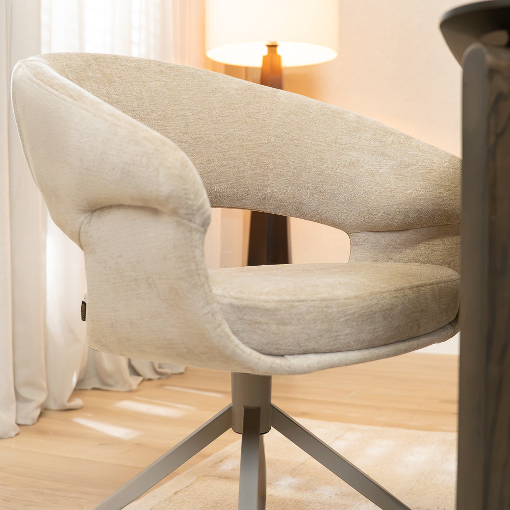 Eetkamerstoel Suzie draaibaar velvet beige