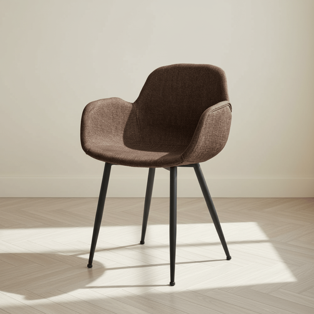 Dining room chair with bucket-shaped seat Mick Bruin atmospheric photo in a modern interior