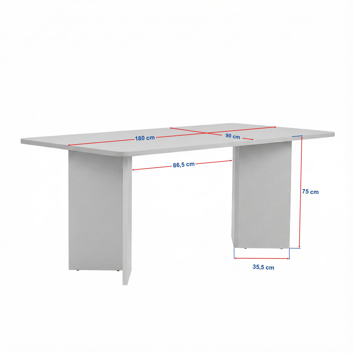 Dining table travertine melamine rectangular 180x89.5x75 cm - Linova